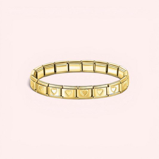 Italian gold heart bracelet